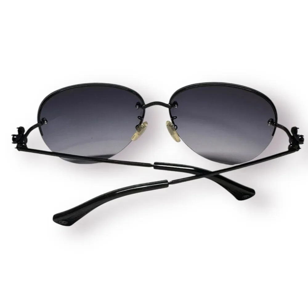 Coach Caprice Crystal Butterfly Sunglasses Boho Chic Aviator Oval Gradient Lense